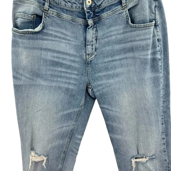 Anthropologie PilcroJeans High-Rise Slim Medium Wash Distressed Plus‎ Size 18W - Picture 5 of 16